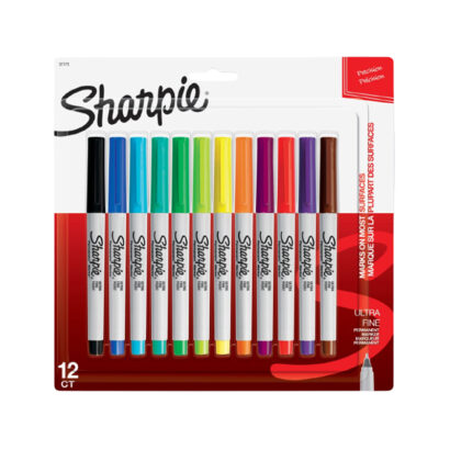 Sharpie Permanent Marker, Fine Tip, Assorted, 12/Pack