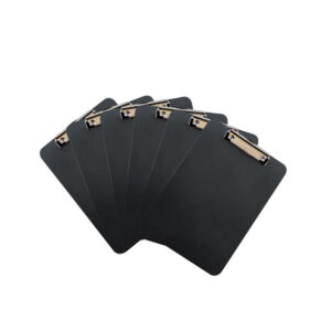 Plastic Clipboard, Letter Size, Black, 6/Pack