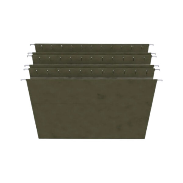 Reinforced Box-Bottom Hanging File Folders, 3 Expansion, 1/5-Cut Tab, Letter Size, Standard Green, 25/Box