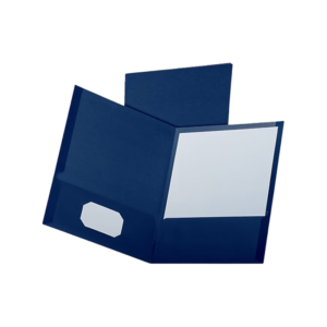Staples Smooth 2-Pocket Paper Folder with Fasteners, Navy, 25/Box