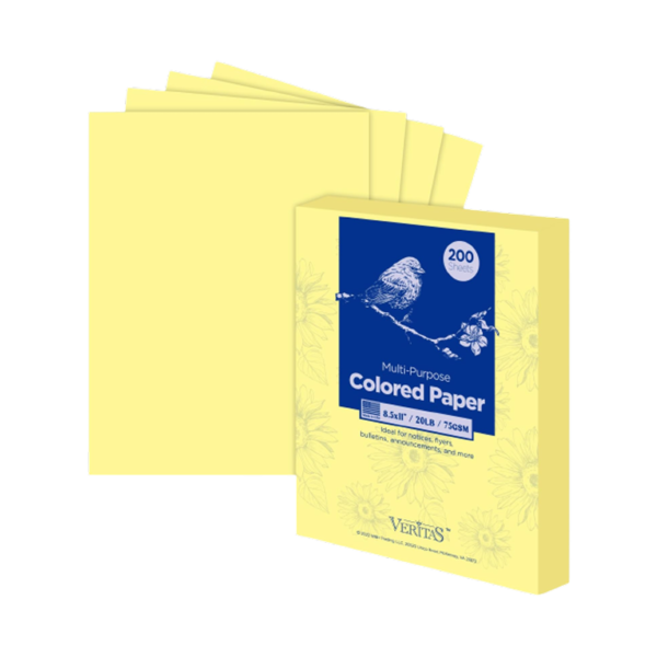 Staples Pastel 30% Recycled Color Copy Paper, 20 lbs., 8.5 x 11, Canary, 500/Ream