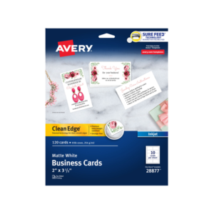 Avery Clean Edge Business Cards, 2 x 3 1/2, Matte White, 200 Per Pack