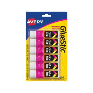 Avery Washable Glue Sticks, 0.26 oz., Clear, 6/Pack