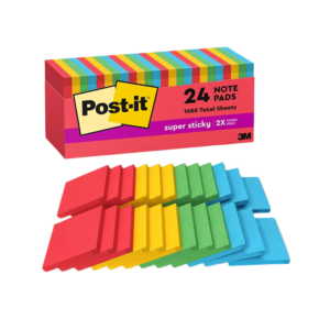 Staples Sticky Notes, 3 x 3, Sorbet Collection, 100 Sheets/Pad, 24 Pads/Pack