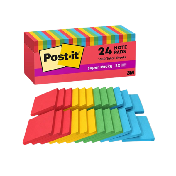 Staples Sticky Notes, 3 x 3, Sorbet Collection, 100 Sheets/Pad, 24 Pads/Pack