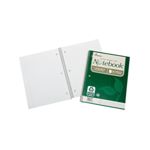 AbilityOne 1-Subject Notebooks, 8.5 x 11, College Ruled, 100 Sheets, White, 3/Pack
