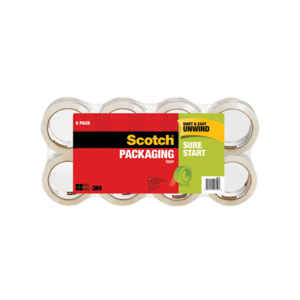 Scotch Packing Tape, 1.88 x 54.6 yds., Clear, 8/Pack