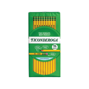 Ticonderoga The World’s Best Pencil Wooden Pencil, 2.2mm, #2 Soft Lead, 96/Pack