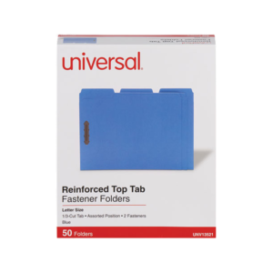 Staples Reinforced Classification Folder, 3/4 Expansion, Letter Size, Blue, 50/Box