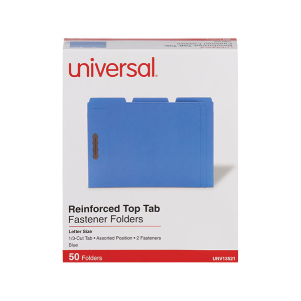 Staples Reinforced Classification Folder, 3/4 Expansion, Letter Size, Blue, 50/Box