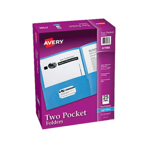 Presentation File Folders, Light Blue, Letter Size Holds, 8 1/2 x 11, 25/Box