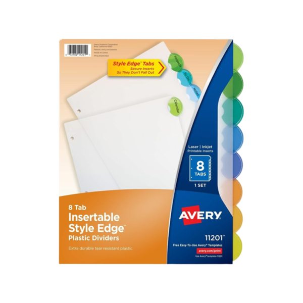 Avery Big Tab Insertable Paper Divider, 8 Tabs, Multicolor, 1 Set