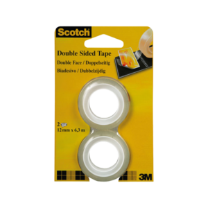 Scotch Permanent Double Sided Tape Refill, 3/4 x 36 yds., Clear, 2/Pack