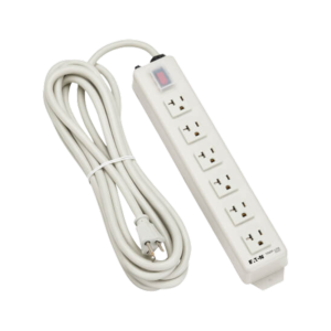 Staples TECH 6-Outlet Power Strip, 15′ Cord, White