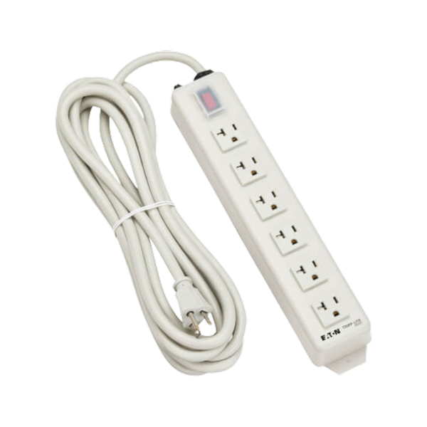 Staples TECH 6-Outlet Power Strip, 15′ Cord, White