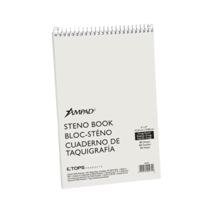 Ampad Steno Pad, 6 x 9, Gregg Ruled, White, 80 Sheets/Pad