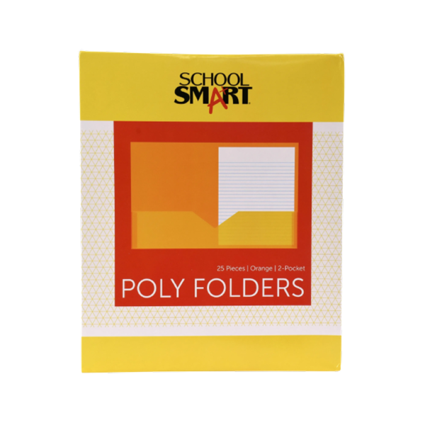 Staples Smooth 2-Pocket Paper Folder, Orange, 25/Box