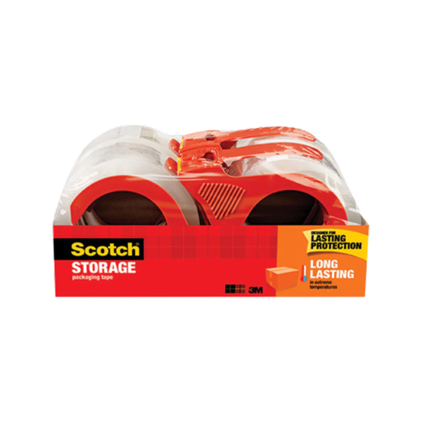 Scotch Moving & Storage Packing Tape with Dispenser, 1.88 x 38.2 yds., Clear, 4/Pack