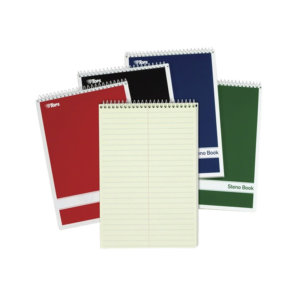 TOPS Steno Book, 6 x 9, Gregg Ruled, 80 Sheets, Assorted Colors, 4/Pack