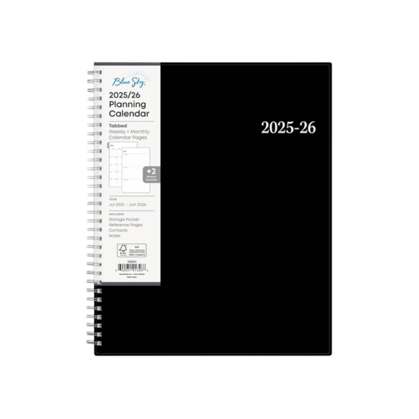 2025 Blue Sky Passages 8.5 x 11 Weekly & Monthly Appointment Book, Plastic Cover, Charcoal Gray