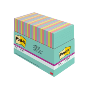 Post-it Super Sticky Notes, 4 x 6, Supernova Neons Collection, Lined, 45 Sheets/Pad, 24 Pads/Pack
