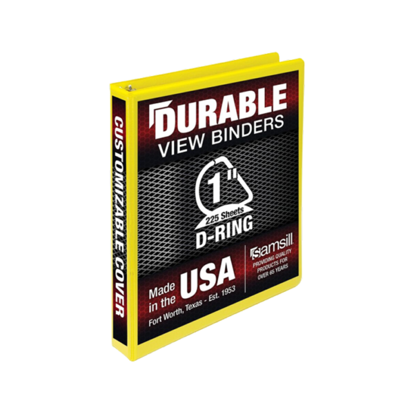 Staples 1 3-Ring View Binders, D-Ring, Yellow