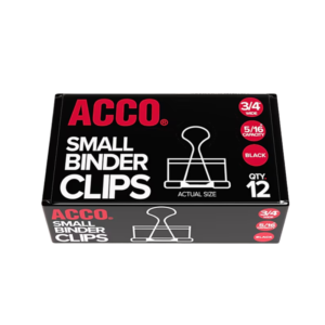 Staples Small Binder Clips, 0.38 Capacity, Black, 12 Clips/Pack