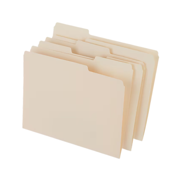 AbilityOne Interior Height File Folder, 1/3 Cut, Manila, Letter, 100/Box