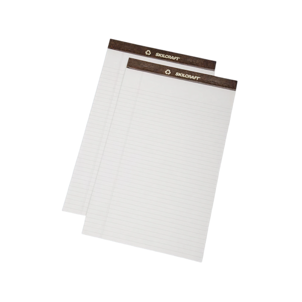 AbilityOne Writing Pad, 8 1/2 x 14, Ruled, 50 Sheets/Pad