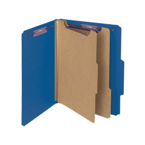Smead SafeSHIELD 50% Recycled Heavy Duty Pressboard Classification Folder, 3-Divider, Letter