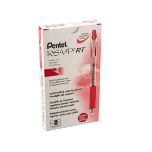 Pentel R.S.V.P. RT Retractable Ballpoint Pens, Medium Point, Red Ink, Dozen