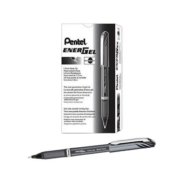 Pentel EnerGel NV Gel Pens, Black Ink, Dozen