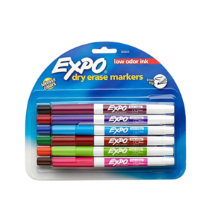 Expo Dry Erase Marker, Fine Tip, Assorted Colors, 12/Pack