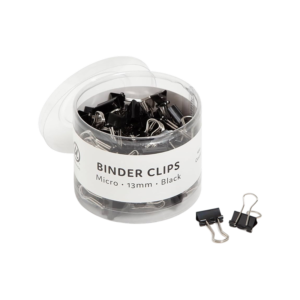 Staples Micro Binder Clips, 0.13 Capacity, Black, 100 Clips/Pack