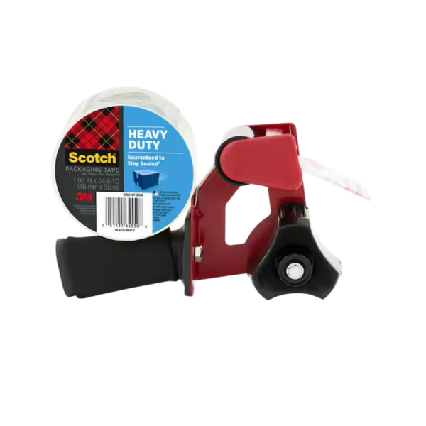 Staples Comfort Grip Tape Dispenser with Packing Tape, 1.88 x 54.6 Yds
