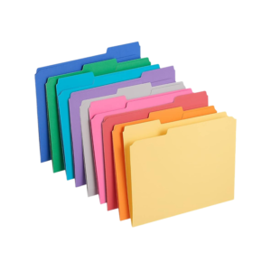 Staples File Folders, 1/3-Cut Tab, Legal Size, Assorted Colors, 100/Box