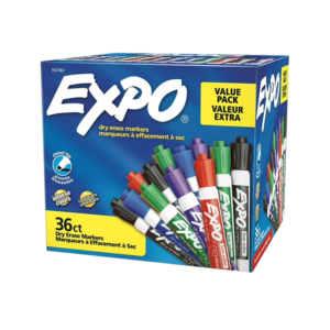 Expo Dry Erase Markers, Chisel Tip, Assorted Colors, 36/Pack