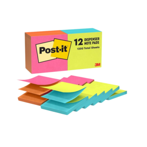 Staples Pop-up Sticky Notes, 3 x 3, Berry Blast Collection, 100 Sheets/Pad, 12 Pads/Pack