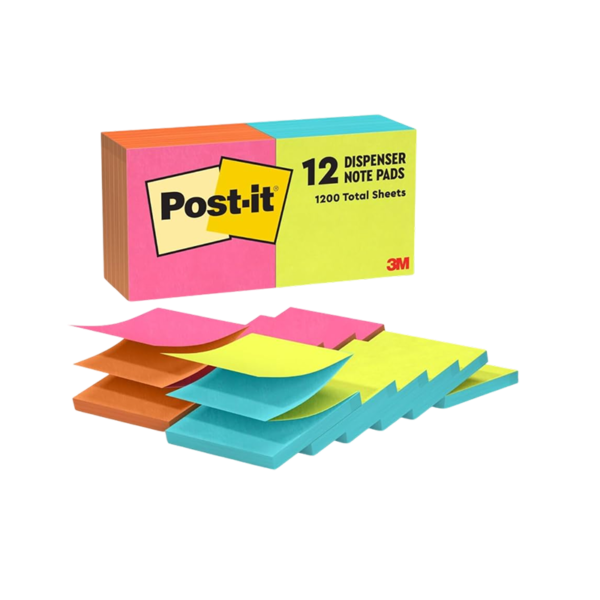 Staples Pop-up Sticky Notes, 3 x 3, Berry Blast Collection, 100 Sheets/Pad, 12 Pads/Pack