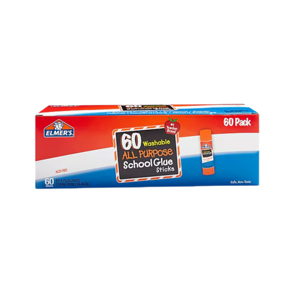 Elmer’s All Purpose School Glue Sticks, 0.24 oz., 60/Pack