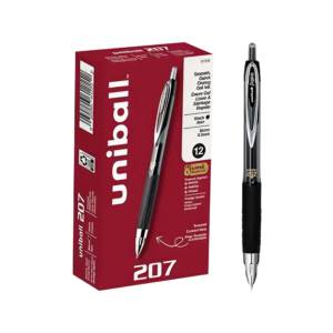 uni-ball 207 Retractable Gel Pens, Ultra Micro Point, 0.38mm, Black Ink, Dozen