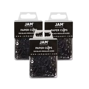 Staples Medium Binder Clips, 0.63 Capacity, Black, 24 Clips/Pack