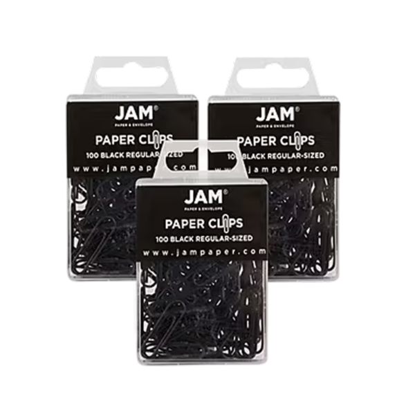 Staples Medium Binder Clips, 0.63 Capacity, Black, 24 Clips/Pack