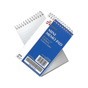 AbilityOne Skilcraft Mini Memo Pads, 3.25 x 5.5, Narrow Ruled, White, 50 Sheets/Pad, 12 Pads/Pk