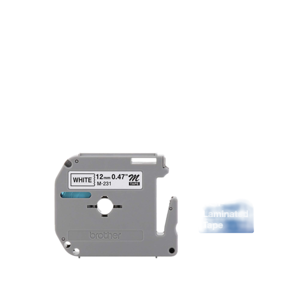 Brother P-touch M-231 Label Maker Tape, 1/2 x 26-2/10′, Black on White