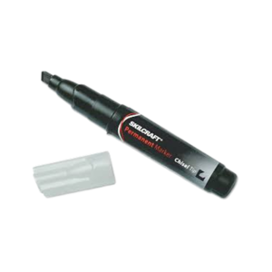 AbilityOne Skilcraft Chisel Tip Large Permanent Marker, Broad Chisel Tip, Black, Dozen