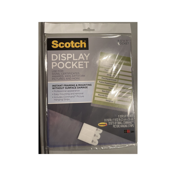 Scotch Display Pocket, 8.5 x 11, Clear