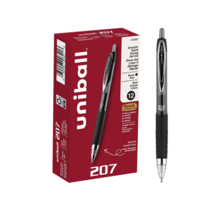 uni-ball 207 Impact Gel Pens, Bold Point, Black Ink, Dozen