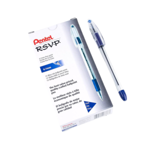 Pentel R.S.V.P. Ballpoint Pens, Fine Point, Blue Ink, Dozen