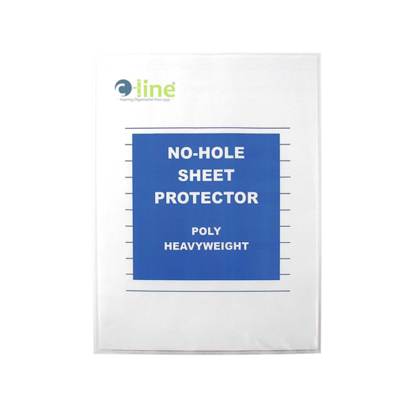 C-Line Heavyweight No-Hole Sheet Protectors, 8-1/2 x 11, Clear, 25/Box